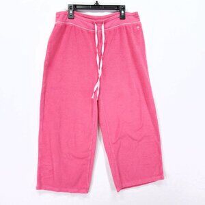 Lily Pulitzer Drawstring Capri Pants Womens Size Medium Terry Cloth Pink